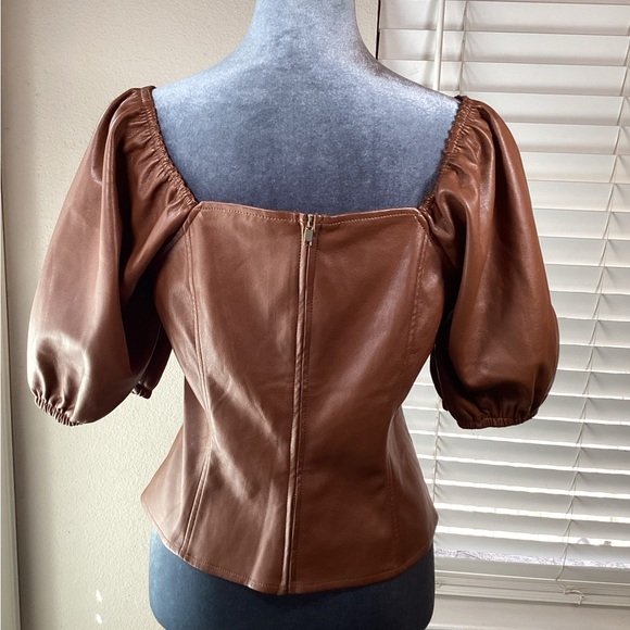 Marc New York Vegan Leather Top Size M - Picture 4 of 9